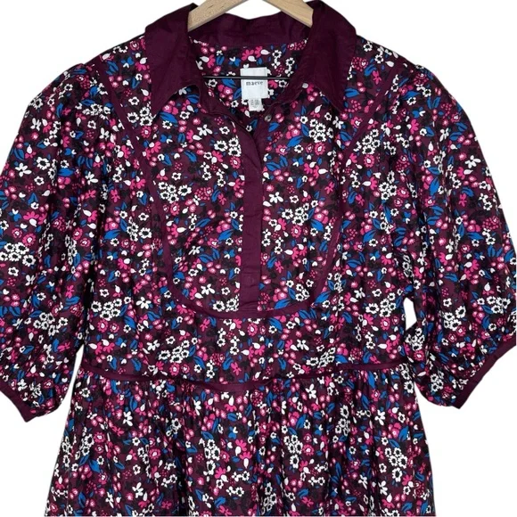 Anthropologie Maeve Puff Sleeve Collared Floral
Mini Dress Size 16 - Picture 3 of 8